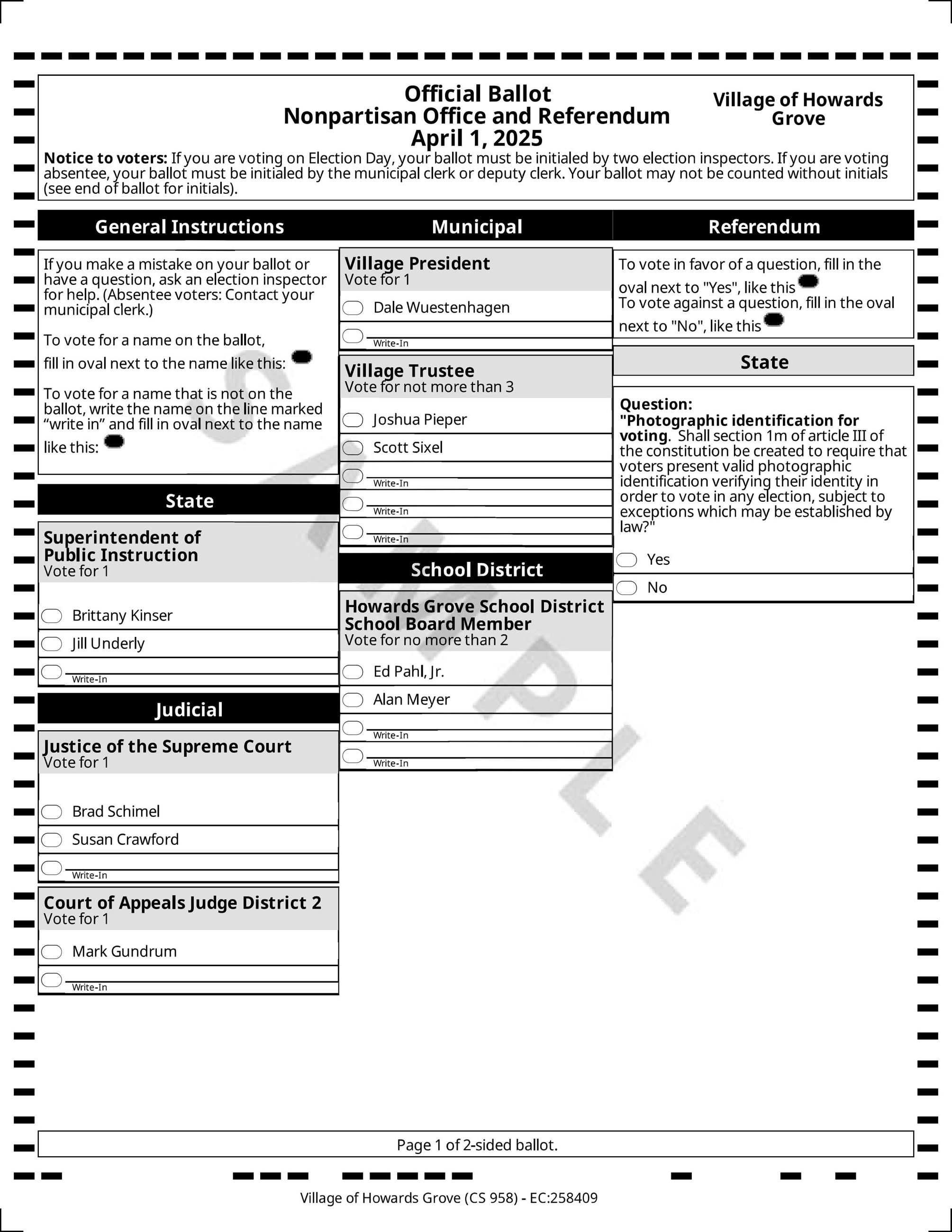 SAMPLE BALLOT 2025 04 FRONT